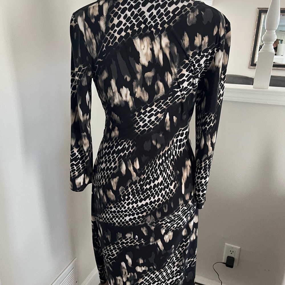 INC International Concepts Black and White Long Sleeve Dress - Picture 2 of 4